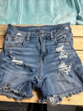 American Eagle Outfitters Light Blue Ripped Denim Shorts